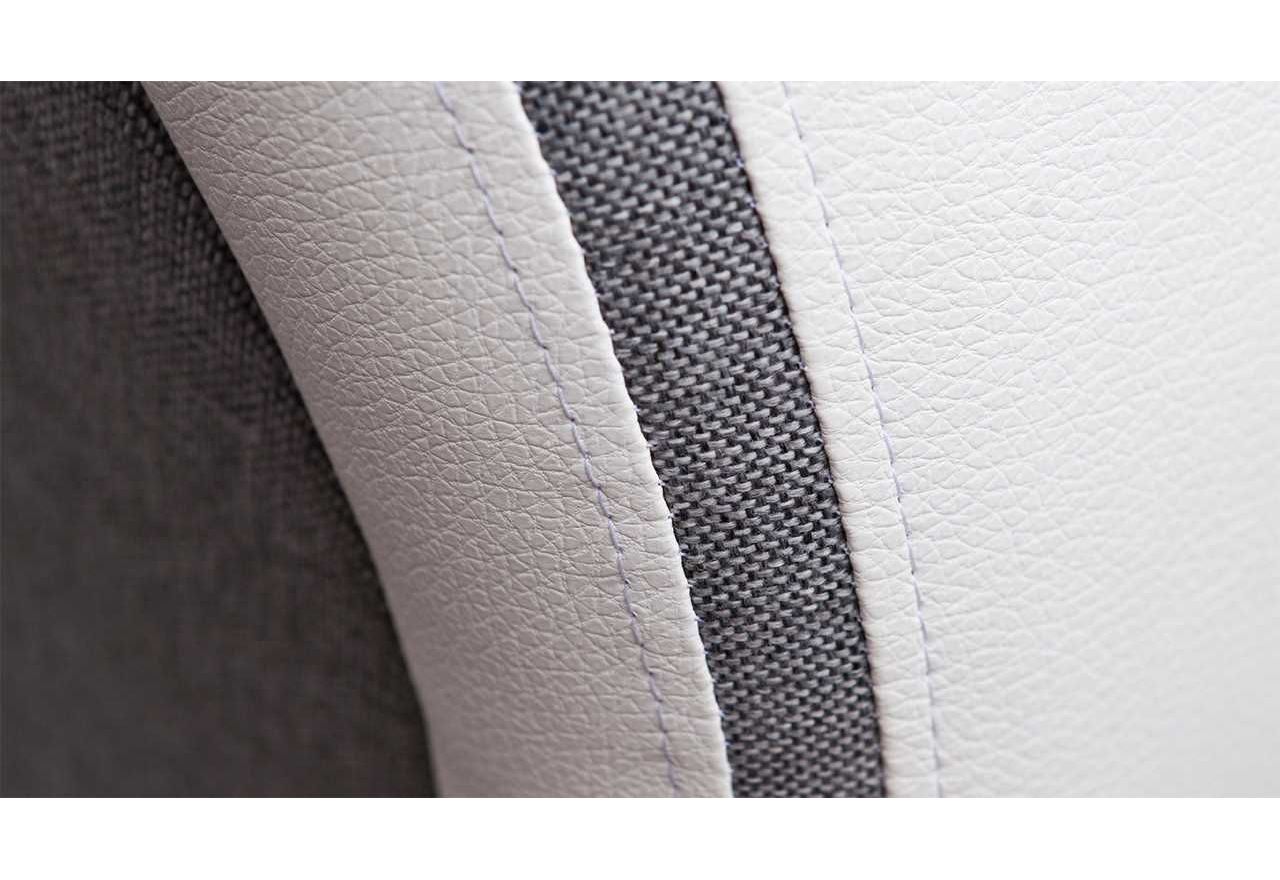 Piękna żółta sofa wypoczynkowa na sprężynach CORDOBA z białymi wstawkami z ecoskóry