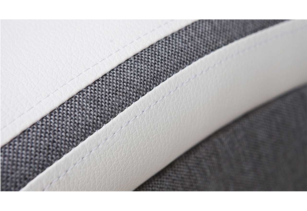 Piękna żółta sofa wypoczynkowa na sprężynach CORDOBA z białymi wstawkami z ecoskóry