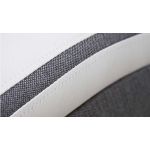 Piękna żółta sofa wypoczynkowa na sprężynach CORDOBA z białymi wstawkami z ecoskóry