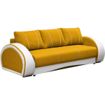 Piękna żółta sofa wypoczynkowa na sprężynach CORDOBA z białymi wstawkami z ecoskóry