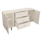 Elegancka komoda 160 cm z szufladami, metalowymi nóżkami, w białym połysku do salonu lub sypialni - AMARE 2