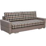Piękna brązowa kanapa wypoczynkowa z funkcją spania SALAMINA z siedziskiem i oparciem w kratę