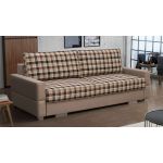 Piękna brązowa kanapa wypoczynkowa z funkcją spania SALAMINA z siedziskiem i oparciem w kratę