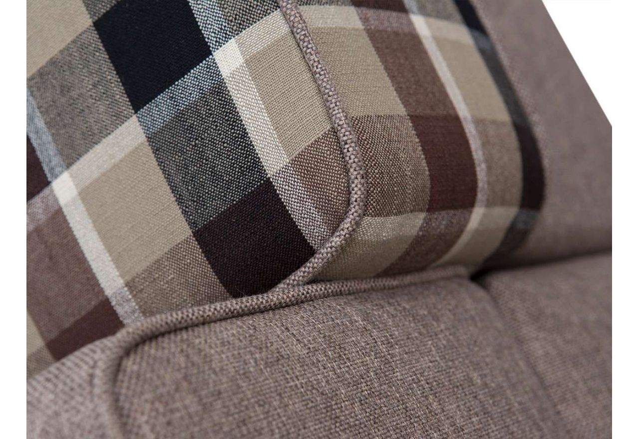 Piękna brązowa kanapa wypoczynkowa z funkcją spania SALAMINA z siedziskiem i oparciem w kratę