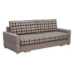 Piękna brązowa kanapa wypoczynkowa z funkcją spania SALAMINA z siedziskiem i oparciem w kratę