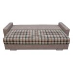 Piękna brązowa kanapa wypoczynkowa z funkcją spania SALAMINA z siedziskiem i oparciem w kratę