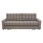 Piękna brązowa kanapa wypoczynkowa z funkcją spania SALAMINA z siedziskiem i oparciem w kratę