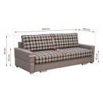 Piękna brązowa kanapa wypoczynkowa z funkcją spania SALAMINA z siedziskiem i oparciem w kratę