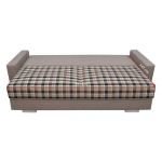 Piękna brązowa kanapa wypoczynkowa z funkcją spania SALAMINA z siedziskiem i oparciem w kratę