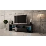 Szafka RTV pod telewizor 160 cm, komoda z barkiem i oświetleniem LED do salonu - REINER 2