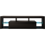 Szafka RTV pod telewizor 160 cm, komoda z barkiem i oświetleniem LED do salonu - REINER 2