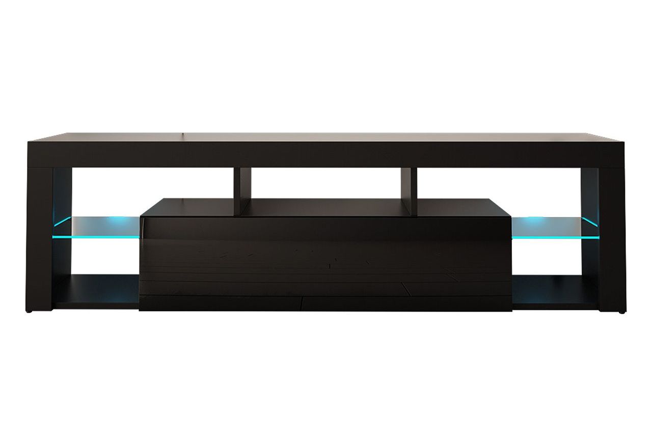 Szafka RTV pod telewizor 160 cm, komoda z barkiem i oświetleniem LED do salonu - REINER 2