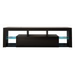 Szafka RTV pod telewizor 160 cm, komoda z barkiem i oświetleniem LED do salonu - REINER 2