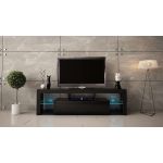 Szafka RTV pod telewizor 160 cm, komoda z barkiem i oświetleniem LED do salonu - REINER 2