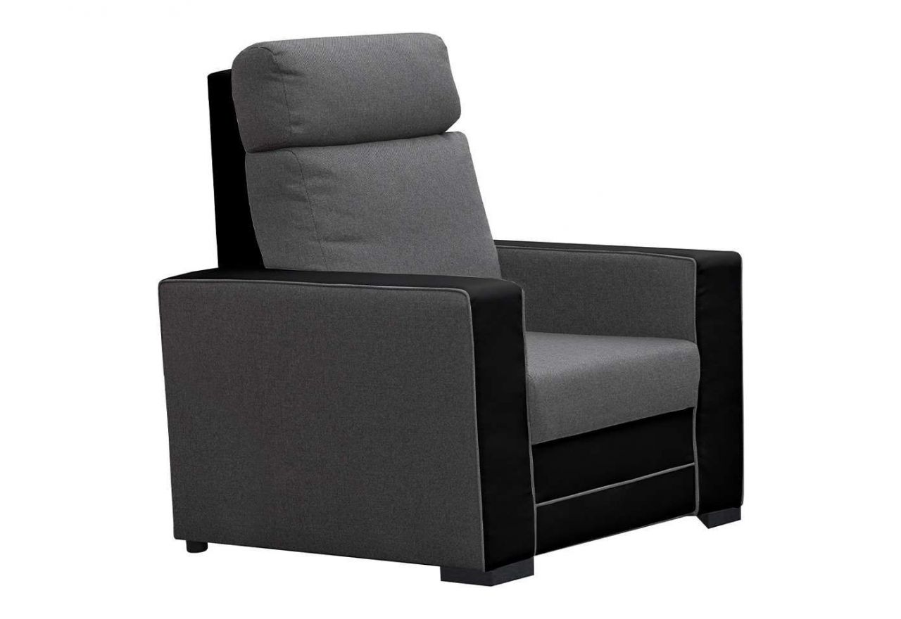 Nowoczesny szary fotel wypoczynkowy na sprężynach MARTESI z dwukolorową tapicerką