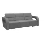 Rozkładana modna kanapa z funkcją spania, pojemnikiem na pościel i pufą AMARI fioletowa