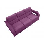 Rozkładana modna kanapa z funkcją spania, pojemnikiem na pościel i pufą AMARI fioletowa
