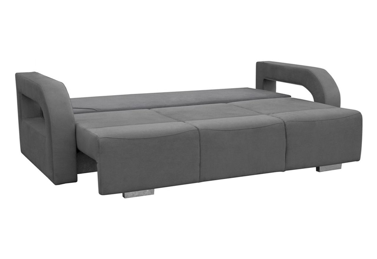 Elegancka nowoczesna czarna kanapa wypoczynkowa z pufą do salonu AMARI