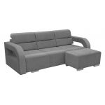 Elegancka nowoczesna czarna kanapa wypoczynkowa z pufą do salonu AMARI