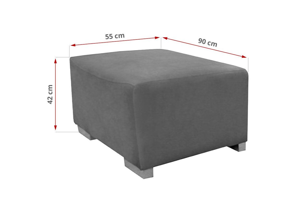 Elegancka nowoczesna czarna kanapa wypoczynkowa z pufą do salonu AMARI