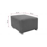 Elegancka nowoczesna czarna kanapa wypoczynkowa z pufą do salonu AMARI