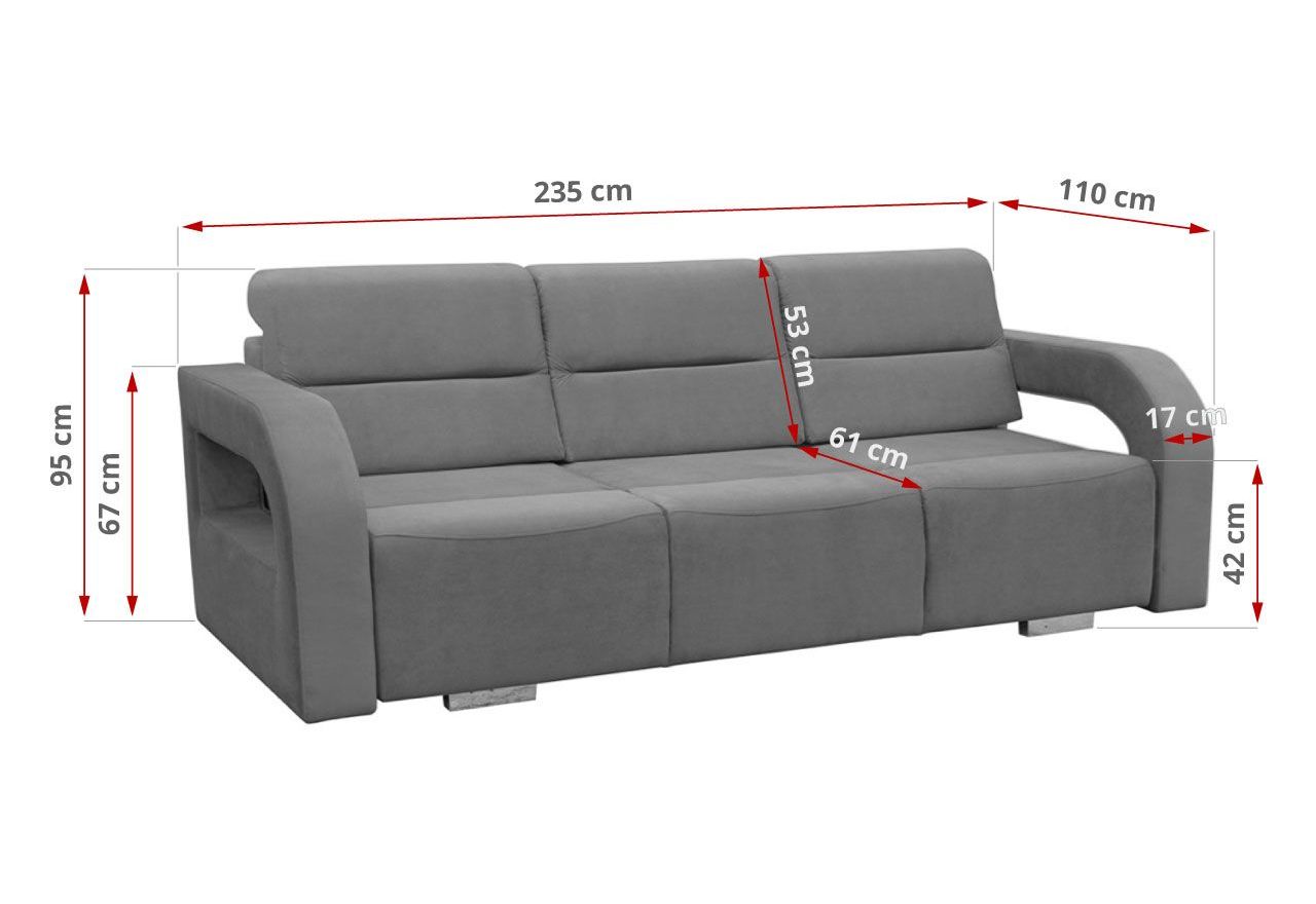 Elegancka nowoczesna czarna kanapa wypoczynkowa z pufą do salonu AMARI