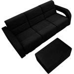 Elegancka nowoczesna czarna kanapa wypoczynkowa z pufą do salonu AMARI