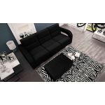 Elegancka nowoczesna czarna kanapa wypoczynkowa z pufą do salonu AMARI