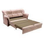 Klasyczna sofa w stylu retro ALBANETA wolnostojąca rozkładana z brązową tapicerką z ecoskóry