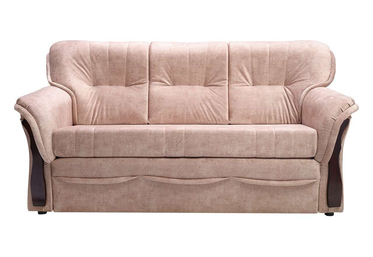 Klasyczna sofa w stylu retro ALBANETA wolnostojąca rozkładana z brązową tapicerką z ecoskóry
