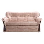 Klasyczna sofa w stylu retro ALBANETA wolnostojąca rozkładana z brązową tapicerką z ecoskóry
