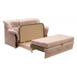 Klasyczna sofa w stylu retro ALBANETA wolnostojąca rozkładana z brązową tapicerką z ecoskóry