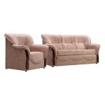 Klasyczna sofa w stylu retro ALBANETA wolnostojąca rozkładana z brązową tapicerką z ecoskóry