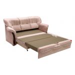 Klasyczna sofa w stylu retro ALBANETA wolnostojąca rozkładana z brązową tapicerką z ecoskóry