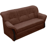Klasyczna sofa w stylu retro ALBANETA wolnostojąca rozkładana z brązową tapicerką z ecoskóry