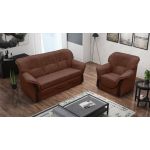 Klasyczna sofa w stylu retro ALBANETA wolnostojąca rozkładana z brązową tapicerką z ecoskóry