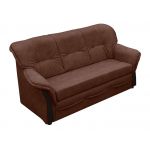 Klasyczna sofa w stylu retro ALBANETA wolnostojąca rozkładana z brązową tapicerką z ecoskóry