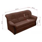 Klasyczna sofa w stylu retro ALBANETA wolnostojąca rozkładana z brązową tapicerką z ecoskóry