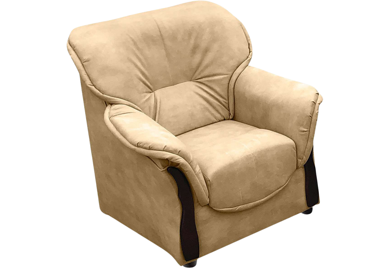 Klasyczny elegancki fotel ALBANETA kremowy z miękkimi podłokietnikami i schowkiem pod siedziskiem
