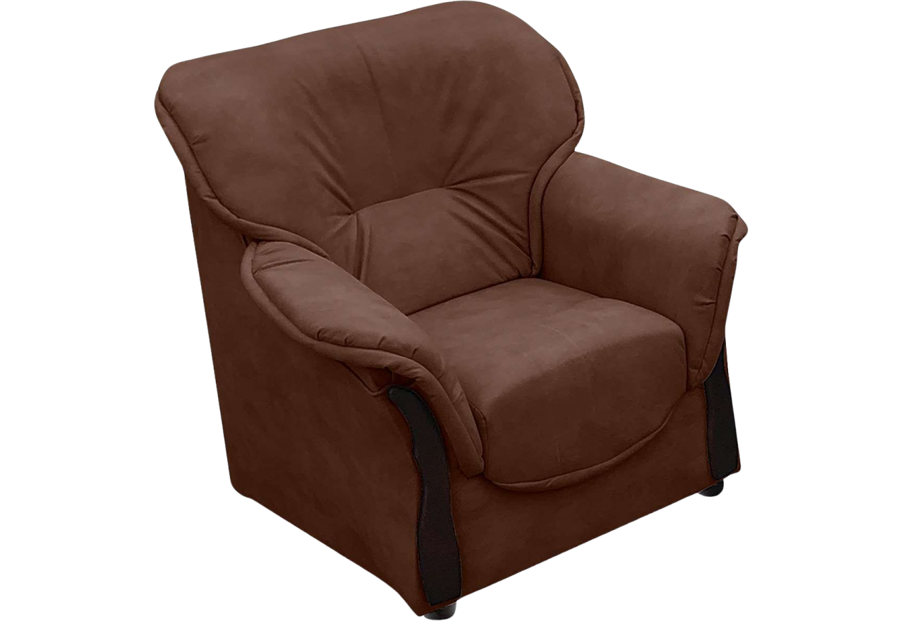 Piękny fotel ze schowkiem i siedziskiem na sprężynach ALBANETA brązowy