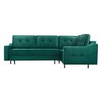 Bordowy narożnik wypoczynkowy ABETO z pikowanym siedziskiem na sprężynach i funkcją spania