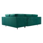 Bordowy narożnik wypoczynkowy ABETO z pikowanym siedziskiem na sprężynach i funkcją spania