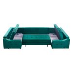 Nowoczesny narożnik glamour do dużego salonu ABETO rozkładany z bordową tapicerką