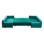 Nowoczesny narożnik glamour do dużego salonu ABETO rozkładany z bordową tapicerką