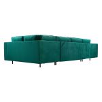 Nowoczesny narożnik glamour do dużego salonu ABETO rozkładany z bordową tapicerką