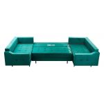 Nowoczesny narożnik glamour do dużego salonu ABETO rozkładany z bordową tapicerką