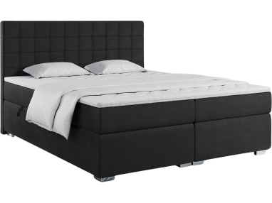 Dwuosobowe łóżko kontynentalne z materacem - CARMEN 120x200 czarny