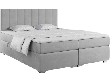 Łóżko kontynentalne z opcją pojemnika na pościel - LOPE 160x200 jasny szary