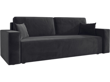 Mała sofa rozkładana wolnostojąca z funkcją spania i pojemnikiem - KLARA grafitowa