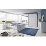 Szafa GALAKTA 270 cm do sypialni lub garderoby, biała z dwojgiem drzwi i lustrem